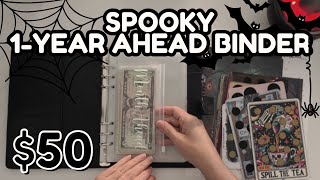 🖤🥑🖤 NEW Spooky 1Year Ahead Binder Setup  First 50 Stuffing Week 1 September 🖤🥑🖤 [upl. by Mllly]