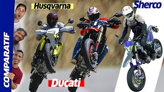 COMPARO15  Ducati 698 Mono Sherco 500 SMF Husqvarna 701 [upl. by Tedda]