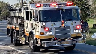 Lutherville Volunteer Fire Company Engine 302 Responding to an 8 Alarm Brush Fire 040423 [upl. by Hairu]