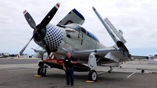 Flight in a Douglas A1 Skyraider Collings Foundation N188RH  AD Skyraider [upl. by Kimball]