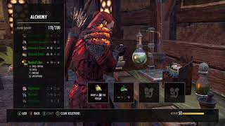 ESO Master Craft Alchemy Writ Speed Draining Poison IX with Increase WP Speed Restore Stamina [upl. by Naelopan]