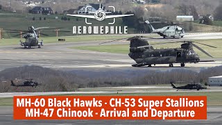 BIG MONDAY  Two MH60 Black Hawks  Two CH53 Super Stallions  One MH47 Chinook  KTRI 18Mar24 [upl. by Enelam]