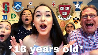 COLLEGE DECISION REACTIONS  16 YEARS OLD  HARVARD YALE PRINCETON COLUMBIA AND MORE  2021 [upl. by Levitan]