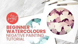 RealTime Watercolour Tutorial  Negative Painting Technique [upl. by Aimal737]