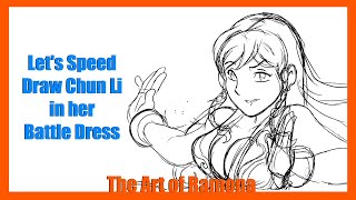 Lets Speed Draw Chun Li in her Battle Dress [upl. by Kittie]