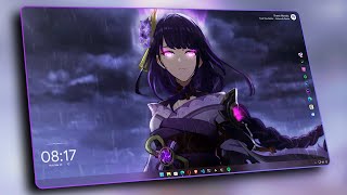 This is The BEST Raiden Shogun Desktop Setup  Genshin Impact Theme for Windows [upl. by Hajan513]