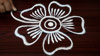 latest simple free hand rangoli designs  easy kolam with out dots  muggulu designs  rangavalli [upl. by Ellon215]