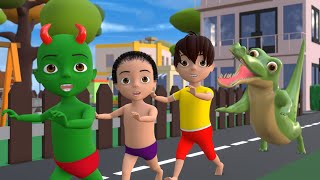 Pagal Bittu Sittu  Bittu or Remote wala Dinosaur  Bittu Sittu Toons  Pagal Beta  Cartoon Comedy [upl. by Arukas182]