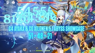 C4 Ayaka amp C0 Xilonen Freeze 51 Spiral Abyss Showcase [upl. by Dnaltruoc]