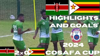 Kenya vs Zimbabwe 20  Highlights and Goals  3nd Round  Group B  2024 COSAFA Cup [upl. by Noyahs]