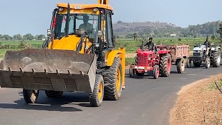 JCB 3dx Xpert loading Field Mud  Eicher 485 Tractor  Mahindra 275 Di with Trolley  Pramods Life [upl. by Torrie]