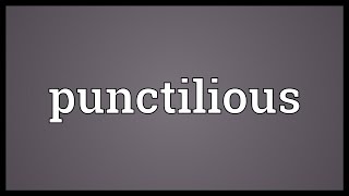 Punctilious Meaning [upl. by Onirotciv202]