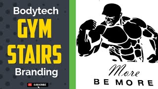 How to apply vinyl sticker on wall l Bodytech gym branding l wrapstarl [upl. by Nalahs669]