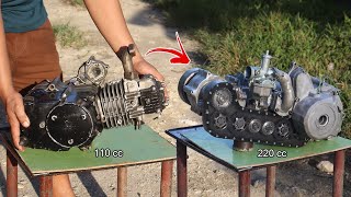 I Turn Motorcycle engine Into Opposed piston engine [upl. by Giefer]