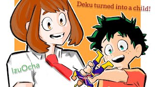 BNHAMHA Texting Story OneShot  Deku turns into a child for 24 hours IzuOcha [upl. by Wilder]