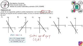 Pregunta modelo función lineal y afín P29 M2019 [upl. by Airliah743]