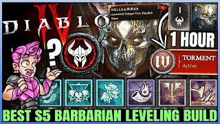 Diablo 4  New Best Barbarian Leveling Build  Season 5 FAST 1 to 70  Skills Uniques Gear Guide [upl. by Letnom]