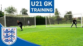 Goalkeeper Training  Superb Reaction Saves in Double Goal Drill  Toulon Tournament  England U21 [upl. by Emerej938]