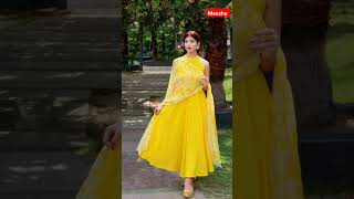 Yellow colour anarkali fancy anarkali  dupatta set for women [upl. by Wendye]