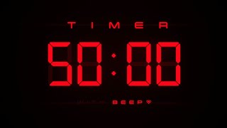 50 Min Digital Countdown Timer with Simple Beeps ⭕️ [upl. by Darcey]