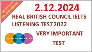 NEW BRITISH COUNCIL IELTS LISTENING PRACTICE TEST 2024  2122024 [upl. by Geerts]