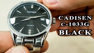 Cadisen automatic watch C1033G Black quick view Caliber NH35A [upl. by Enialedam]