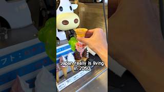 Ice creammaking robot in Japan 🐮🍦 japan tokyo mukbang [upl. by Ulphi]