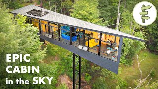 Architects MindBlowing Cabin Floats 60 Feet Above the Ground – OFF GRID CABIN TOUR [upl. by Ilowell]