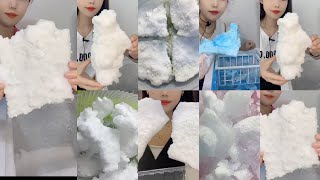 FREEZERFROST ICE CRUNCHY SQUEAKY ICE 💠FROST WHITE ICE COTTON SOFT ICE🍚ASMR ICE EATING COMPILATION [upl. by Feeley306]