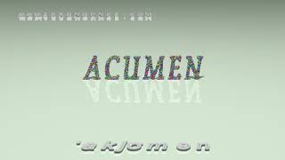 acumen  pronunciation in British English three voices  accents [upl. by Ajram]