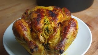 Cuisine marocaine  Poulet farci et cuit au four  Stuffed and baked moroccan chicken [upl. by Sharman875]