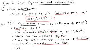 Finding Eigenvalues and Eigenvectors  2 × 2 matrix  Linear Algebra [upl. by Lothaire]