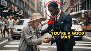 Black Young Man Helps White Elderly Lady Cross the Street IN RETURN SHE GIVES HIM [upl. by Darline283]