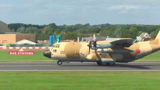 Royal Moroccan Air Force Lockheed C130H CNAOG Wing waves as departing RIAT 2024 [upl. by Ainot]