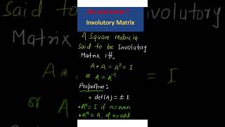 Involutory Matrixjeemaths maths 12thcbse viralvideo viralshorts matrix jee ncert [upl. by Ettenaej]