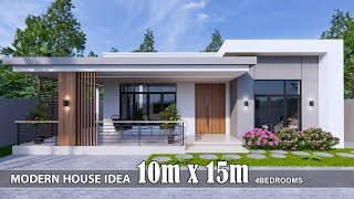 Simple House  House Design idea  10m x 15m with 4Bedrooms [upl. by Htepsle]