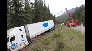 Semi Truck Accident Recovery Deep Into The Woods  JamieDavisTowing Rotator And HR130 [upl. by Yentruocal]