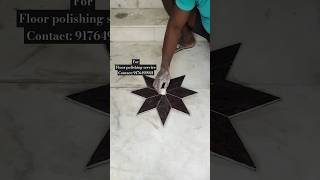 Marble Inlay Design floorcare floorpolish floorpolishing floormaintenance [upl. by Nelyt]