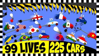 99 Lives Country Cars vs Bombs  Algodoo Car Race [upl. by Bolme]