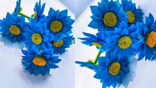 unique flower decoration idea  wall hanging paper flower  wallmate paper craft  কাগজের ফুল বানান [upl. by Negeam]