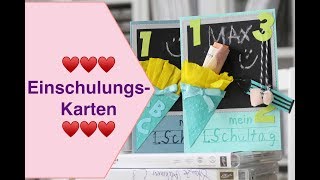 ♥️ Tutorial Einschulungskarte Karte zur Einschulung basteln mit Tafelfolie [upl. by Anesor]