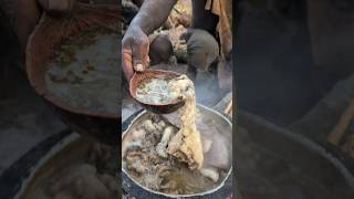 Its dinner time😋‼️ See how Hadza cooks and eating their favorite soup when is too hot 🔥foodafrica [upl. by Derayne480]