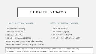 PLEURAL FLUID ANALYSIS [upl. by Eiramait789]