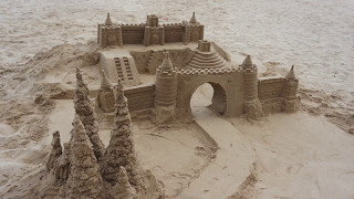 Sand Castle shaping with 2 simple tools 1  How to build a Great sand castle [upl. by Laflam]