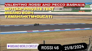 motogp private test Misano 2024 day 2 feat valentinorossi peccobagnaia yamaha ktm ducati [upl. by Heshum]