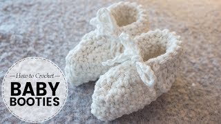 How to Crochet Very Easy Baby Booties  Last Minute Laura [upl. by Taddeo]