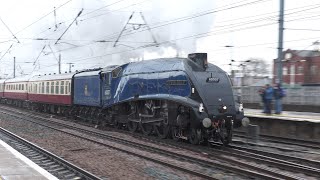 60007 Sir Nigel Gresley Accelerating Hard through Doncaster  Steam Dreams to York  020324 [upl. by Ettennig]