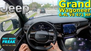 2023 Jeep Grand Wagoneer 64L V8 471 HP CITY POV DRIVE Dallas TX with Fuel Consumption [upl. by Gardol]