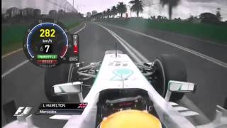 F1 2013  Melbourne  Lewis Hamilton Race Onboard [upl. by Lalad]