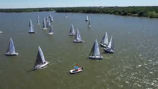 J24 nationals race 2022 big crash with sailboats RACE ONE [upl. by Sinnylg]